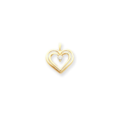 14k VS Diamond heart pendant