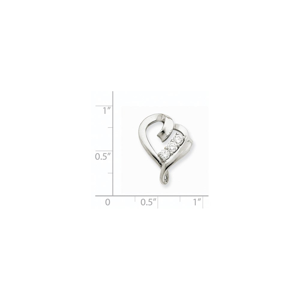 14k White Gold VS Diamond heart pendant