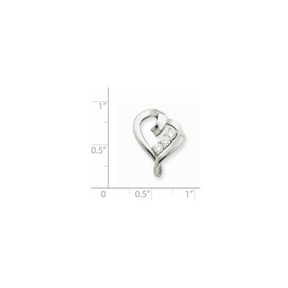 14k White Gold VS Diamond heart pendant