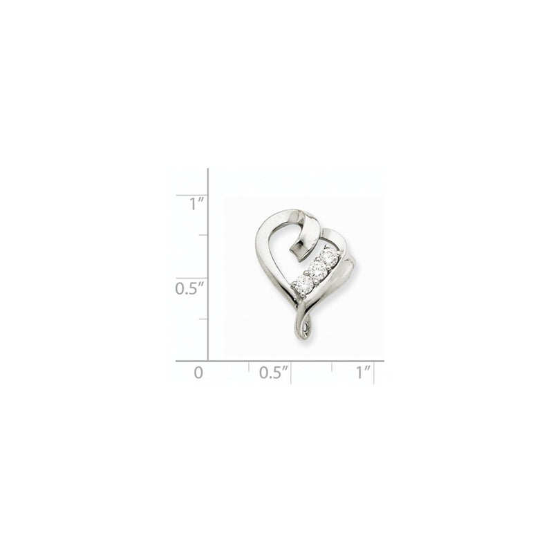 14k White Gold VS Diamond heart pendant