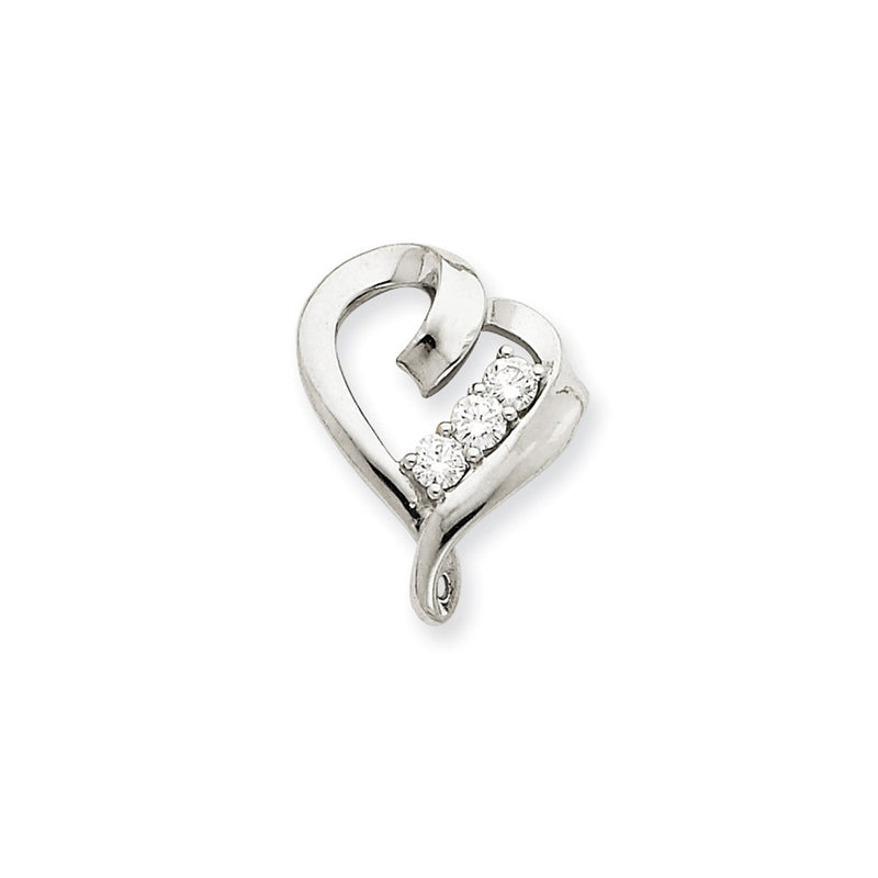 14k White Gold VS Diamond heart pendant