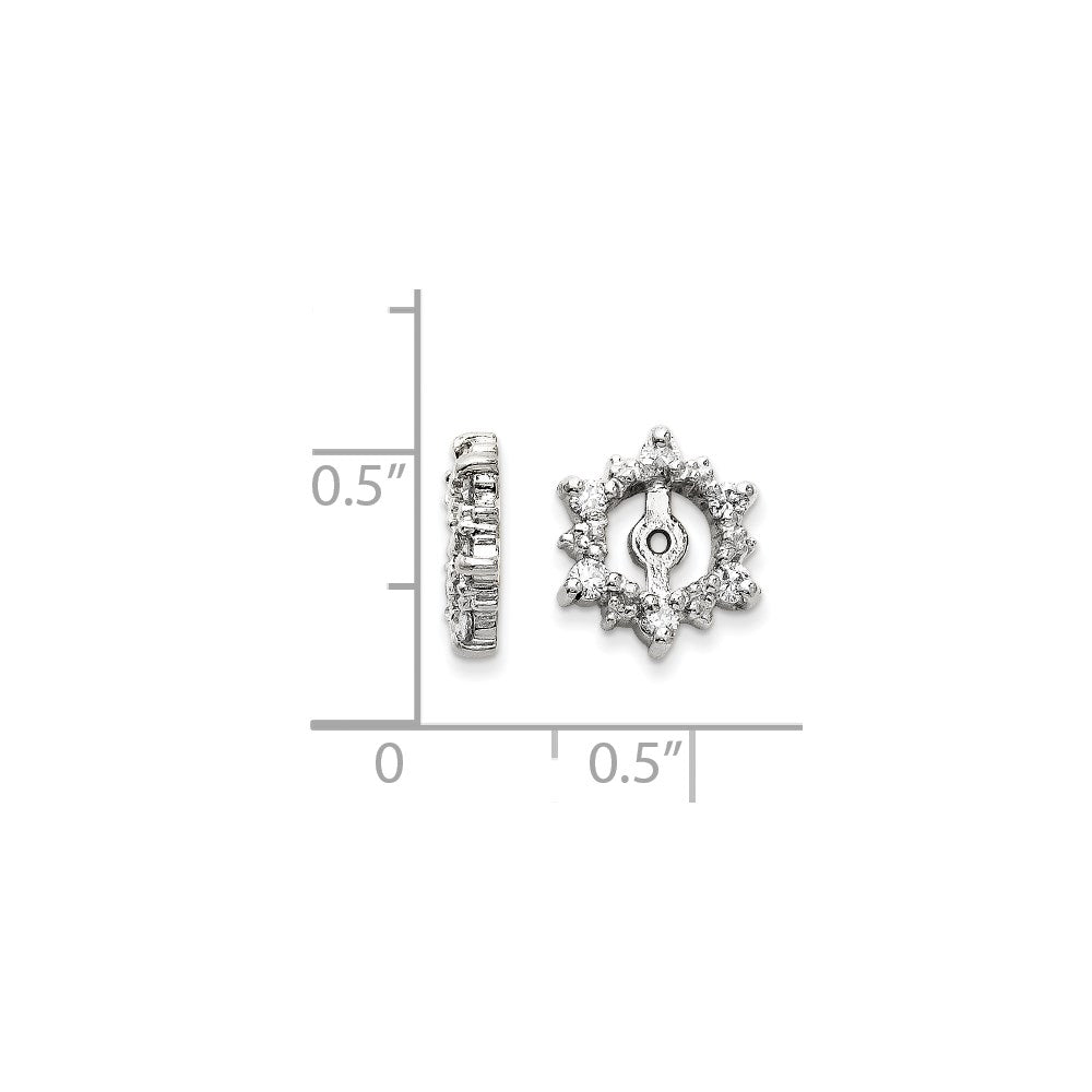 14k White Gold VS Diamond earring jacket