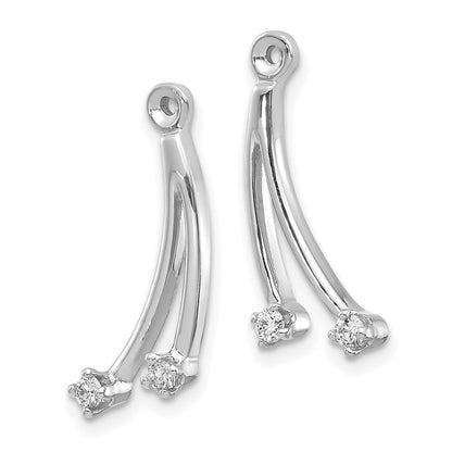 14k White Gold AAA Diamond earring jacket