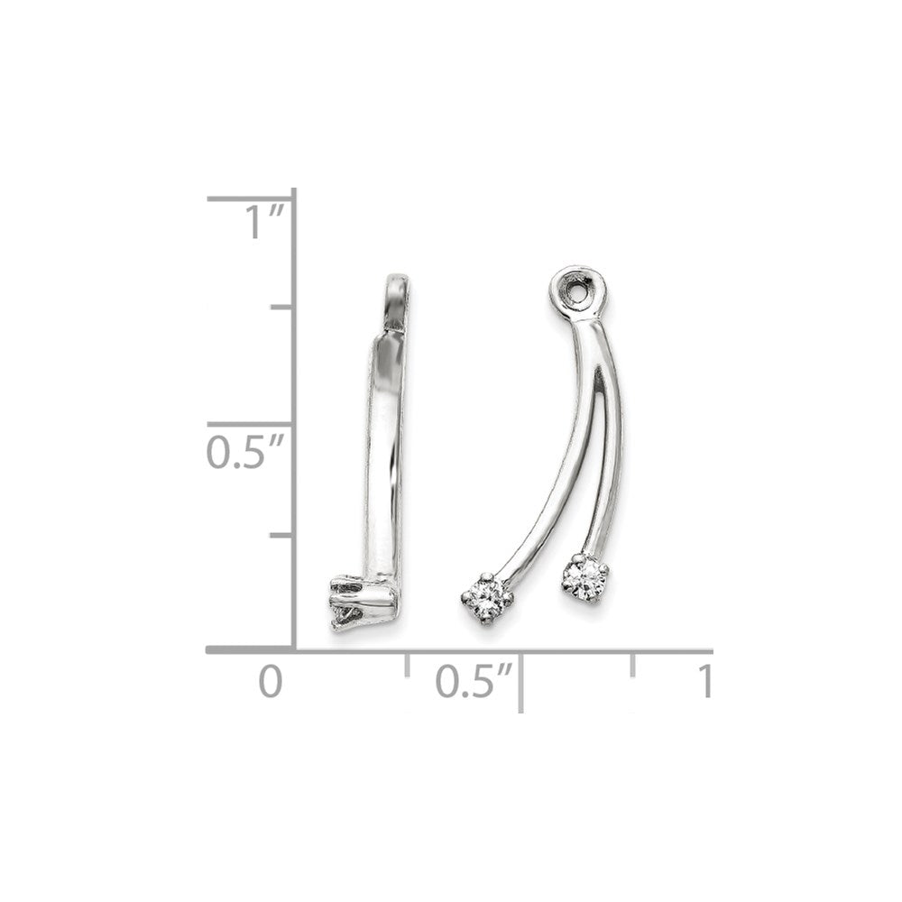14k White Gold A Diamond earring jacket