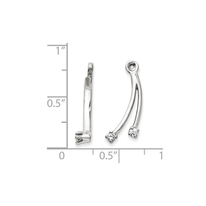 14k White Gold A Diamond earring jacket