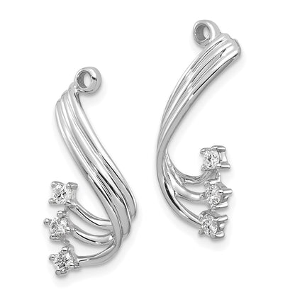 14k White Gold A Diamond earring jacket