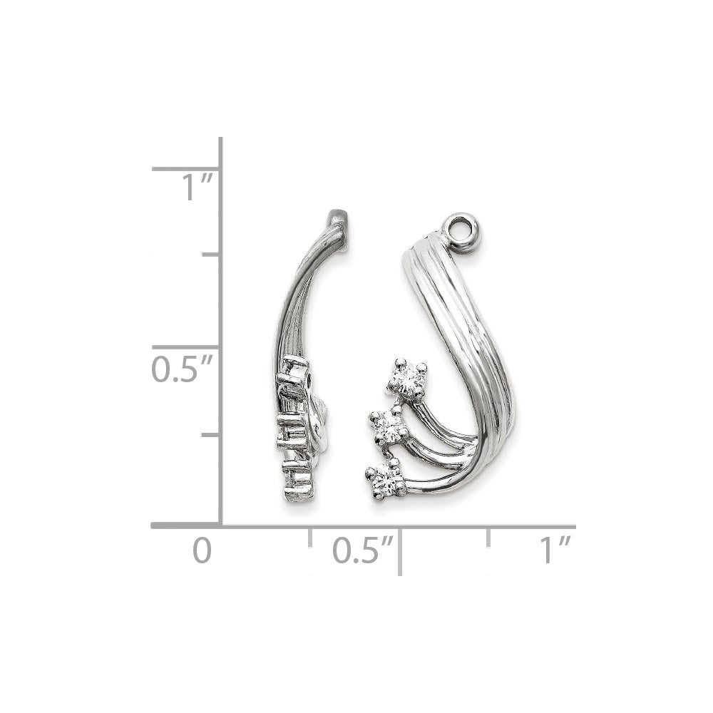 14k White Gold A Diamond earring jacket