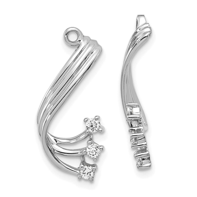 14k White Gold A Diamond earring jacket