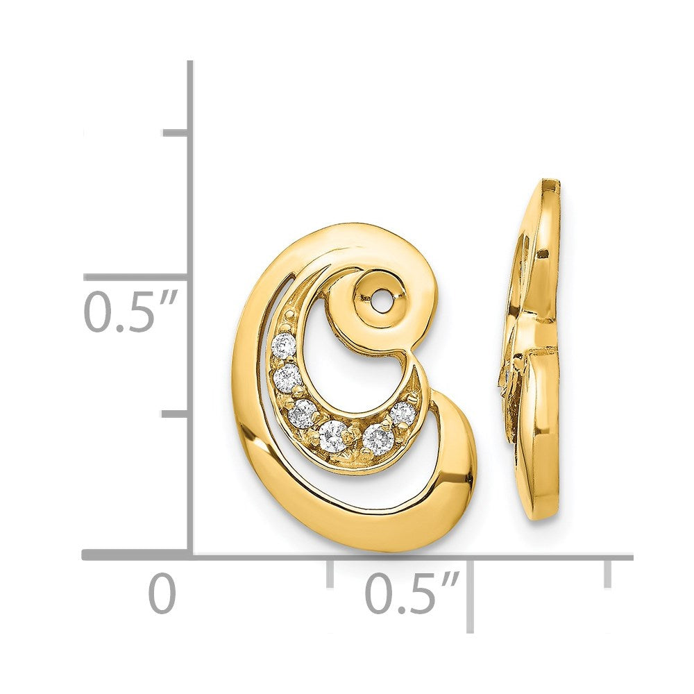 14k A Fancy Curl Diamond Earring Jacket