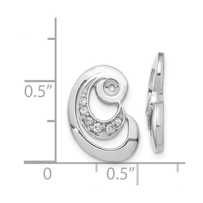 14k White Gold VS Fancy Curl Diamond Earring Jacket