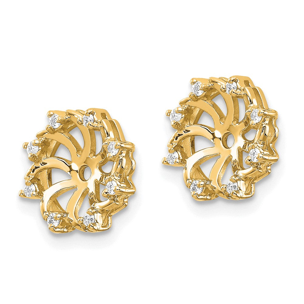 14K Yellow Gold A Diamond Earring Jacket