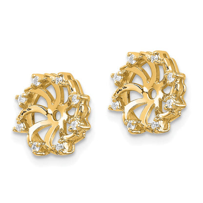 14K Yellow Gold A Diamond Earring Jacket