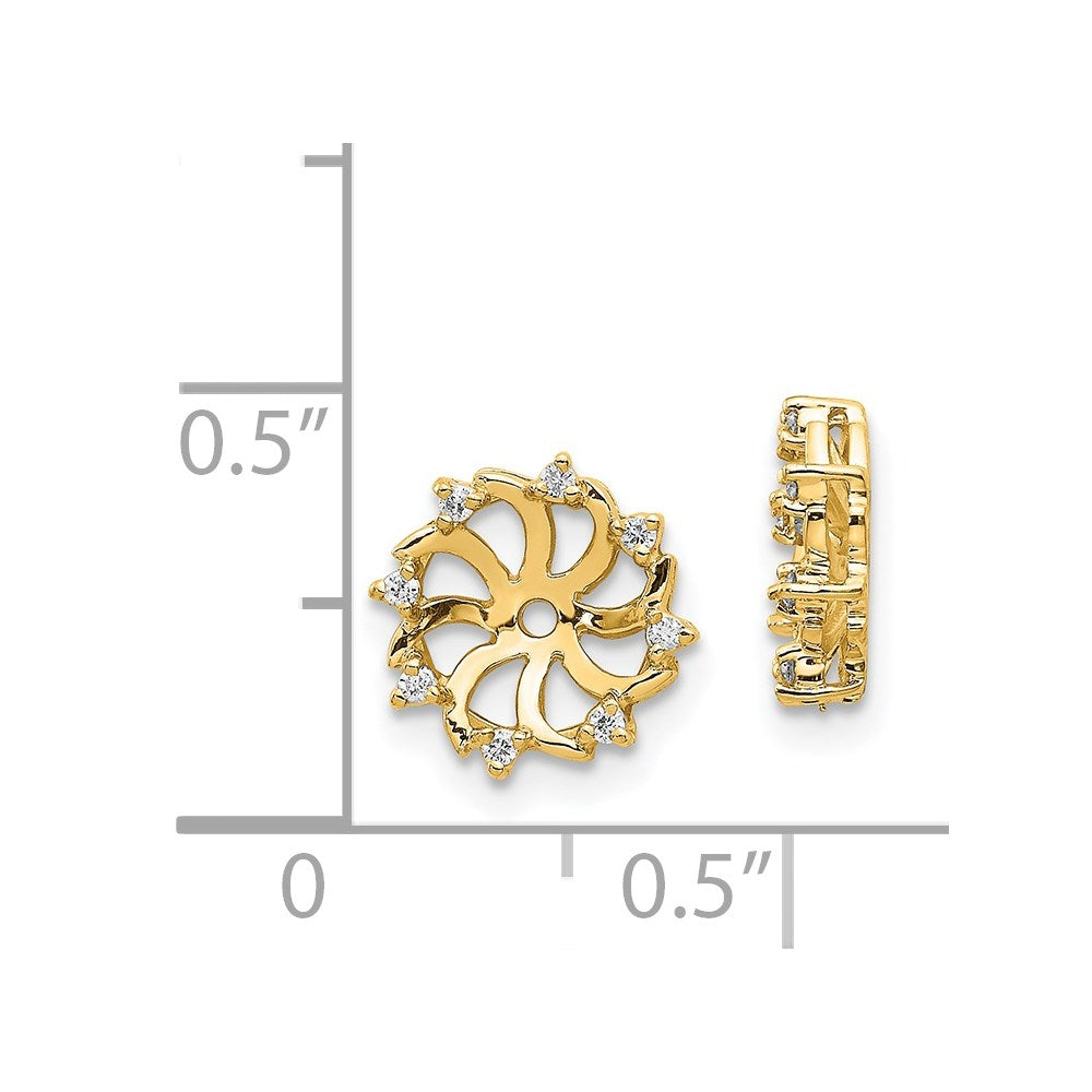 14K Yellow Gold A Diamond Earring Jacket