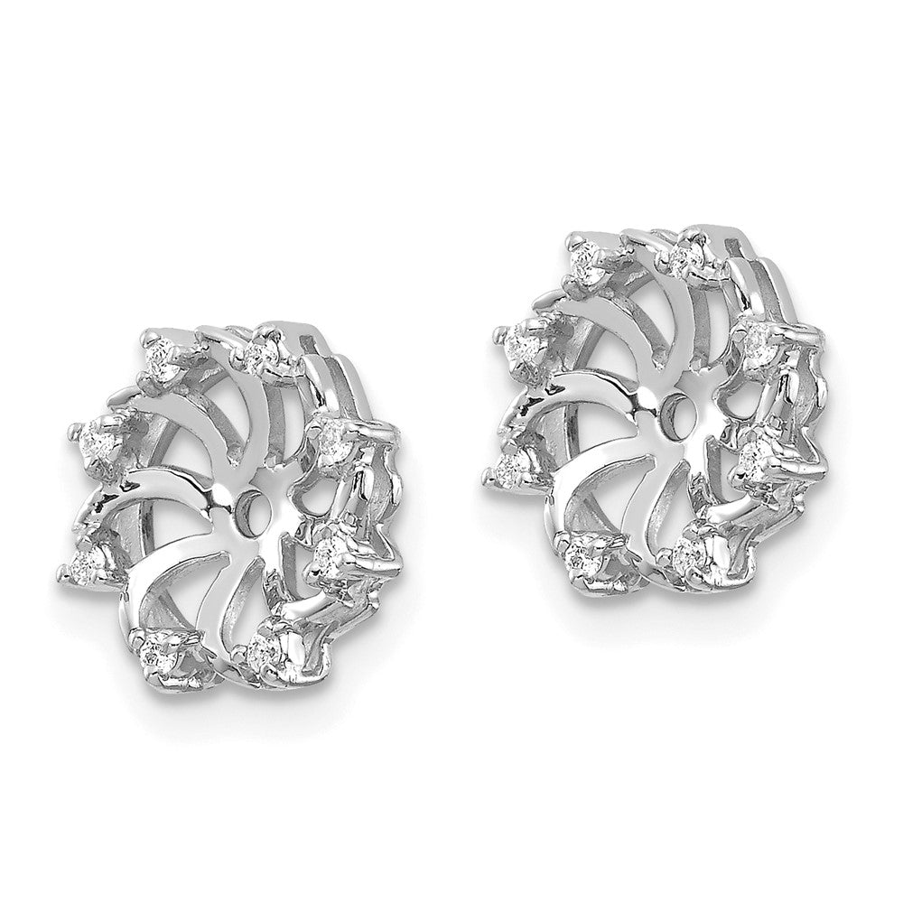 14k White Gold A Diamond Earring Jacket