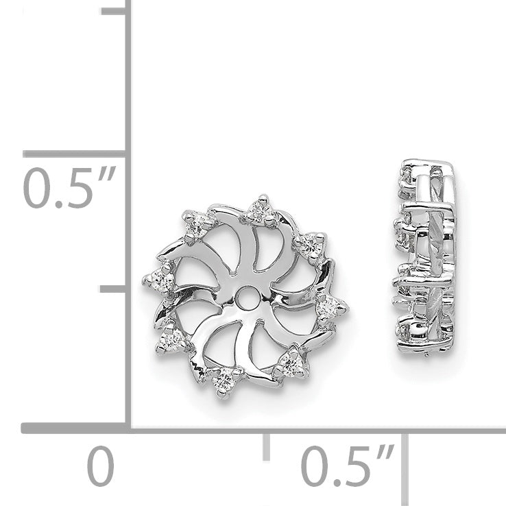 14k White Gold A Diamond Earring Jacket