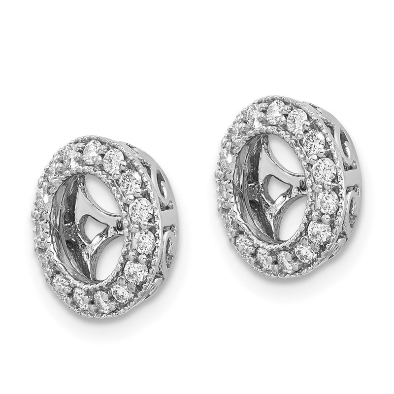 14k White Gold AAA Diamond Earring Jacket