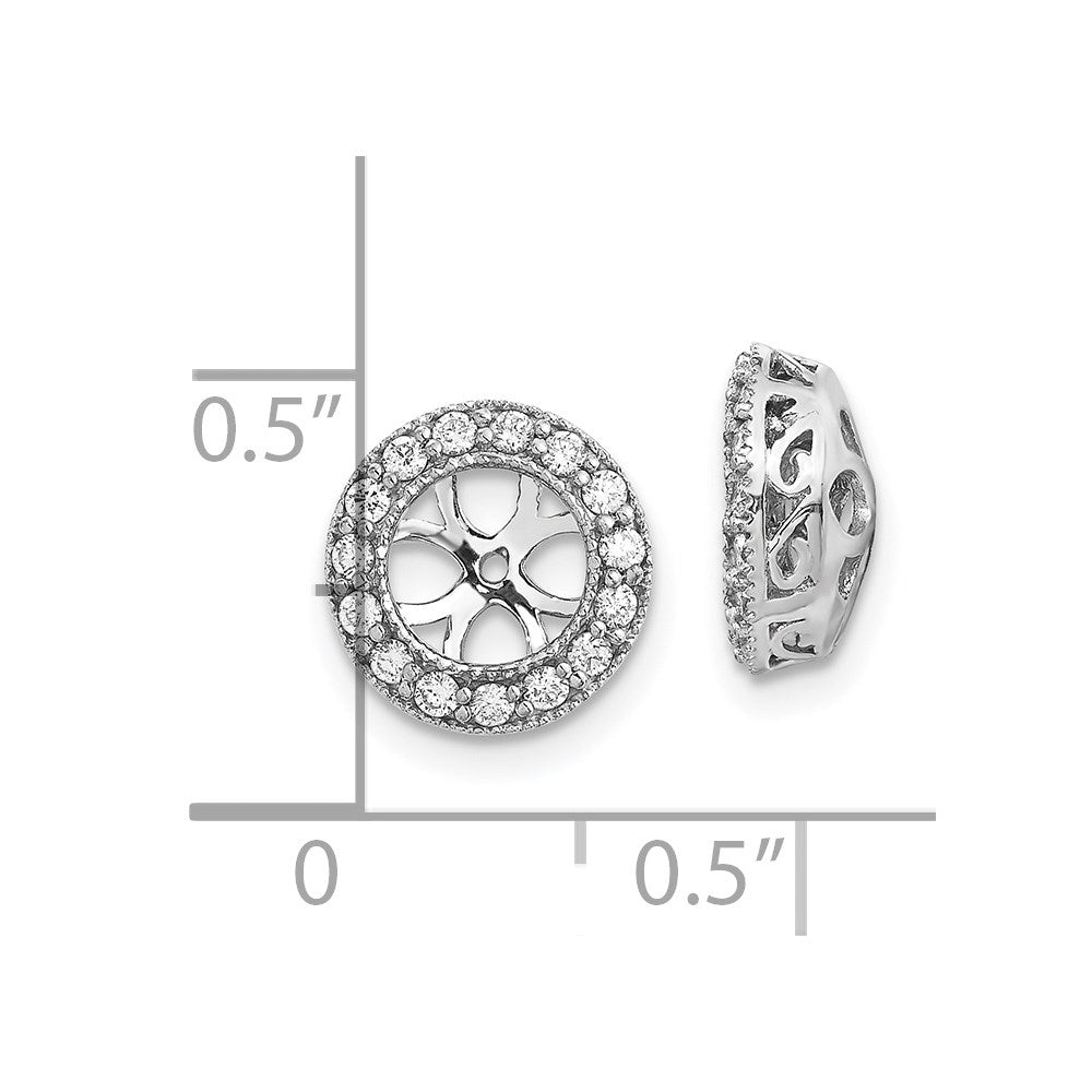 14k White Gold A Diamond Earring Jacket