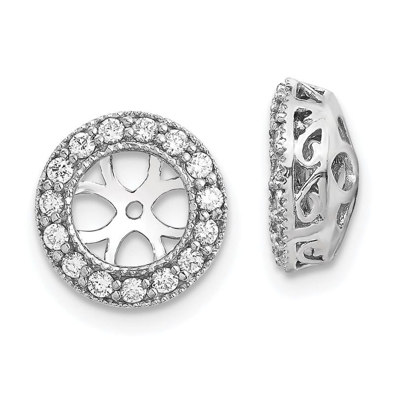 14K White Gold True Origin 1/3 Carat Lab Grown Diamond Vs D E F For 5.5 6mm Studs Earring Jackets