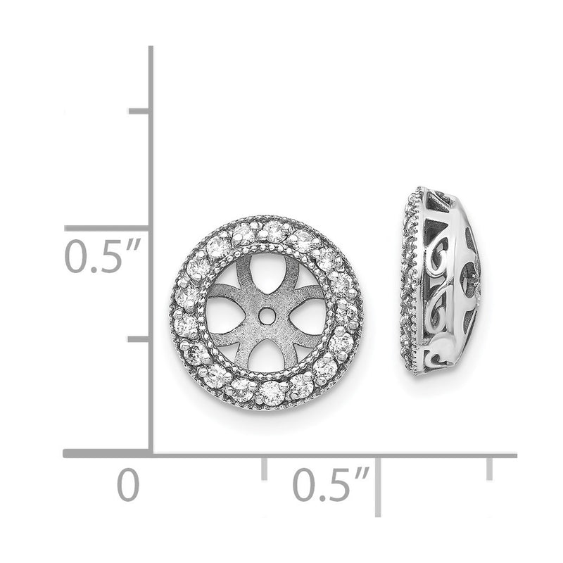 14k White Gold AAA Diamond Earring Jacket