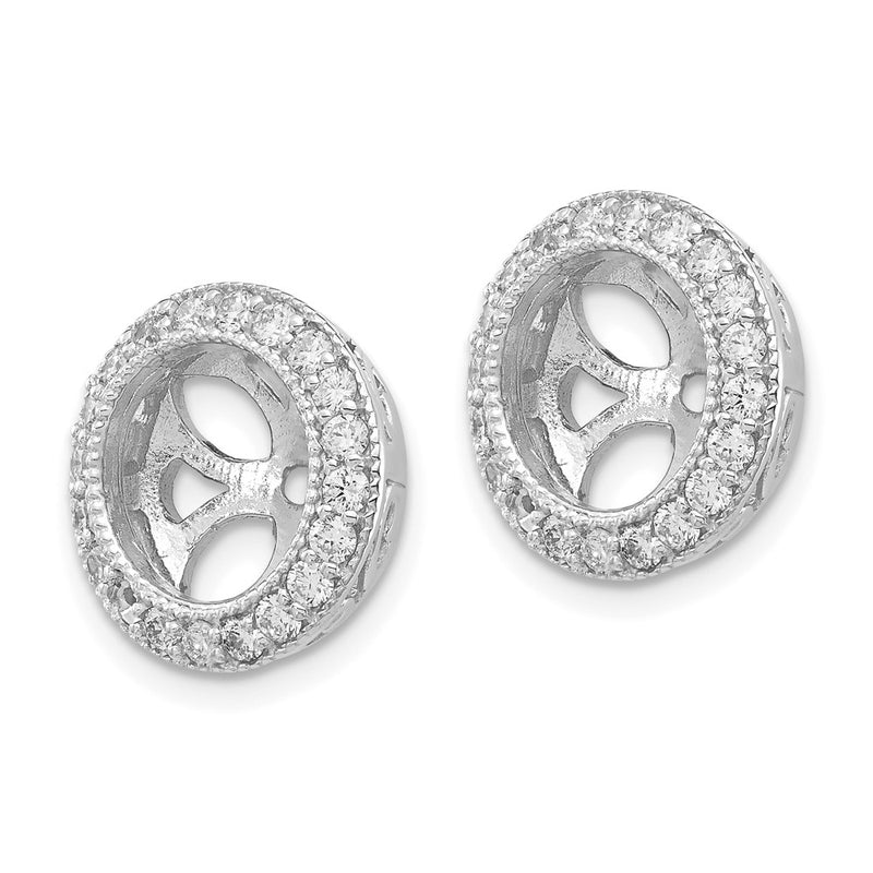 14k White Gold AAA Diamond Earring Jacket