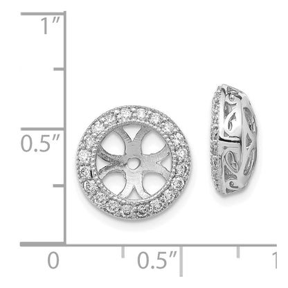14k White Gold AAA Diamond Earring Jacket