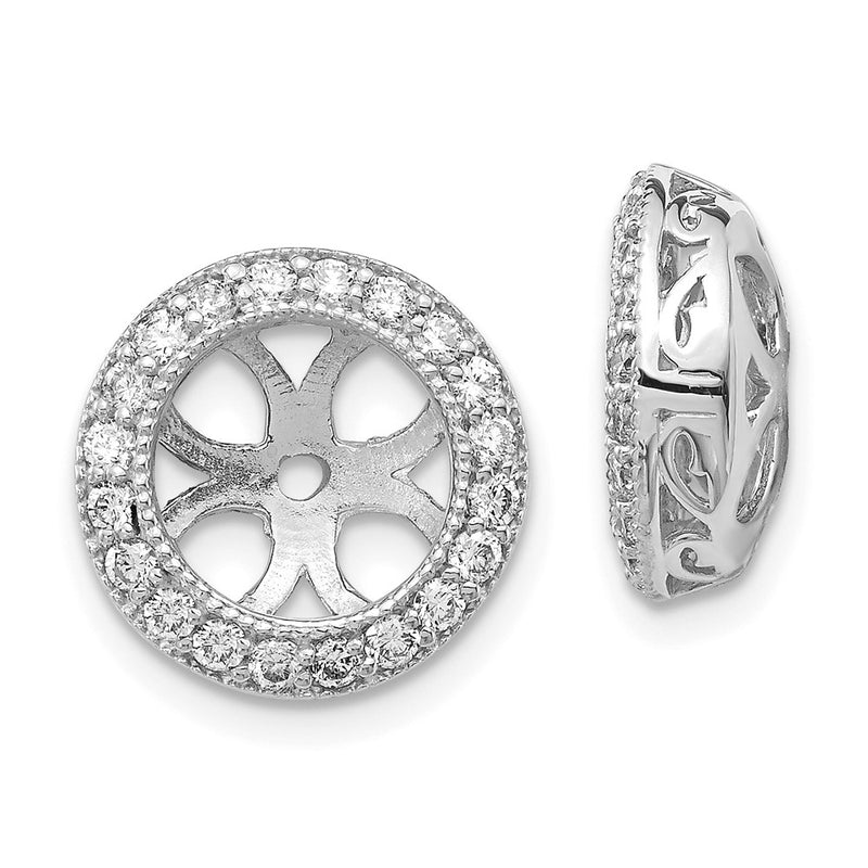 14k White Gold AAA Diamond Earring Jacket