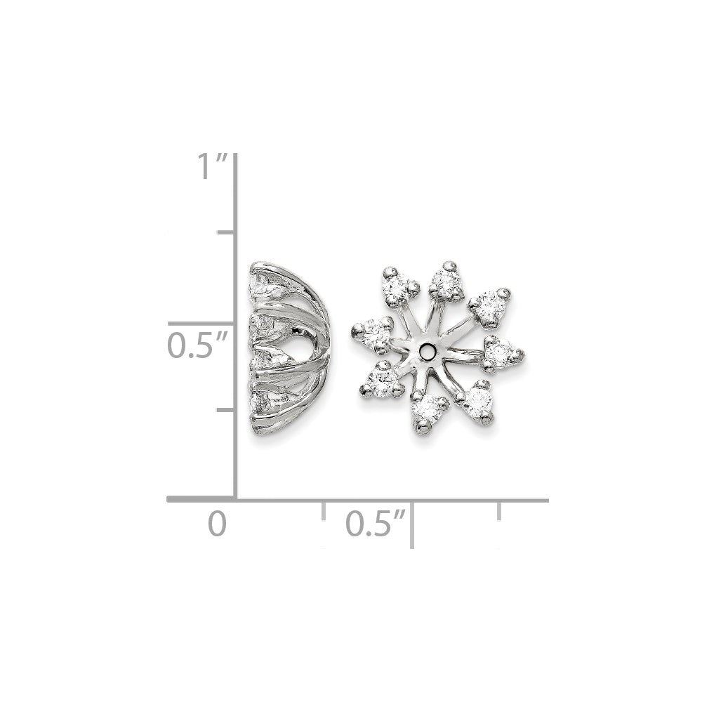 14k White Gold AAA Diamond earring jacket