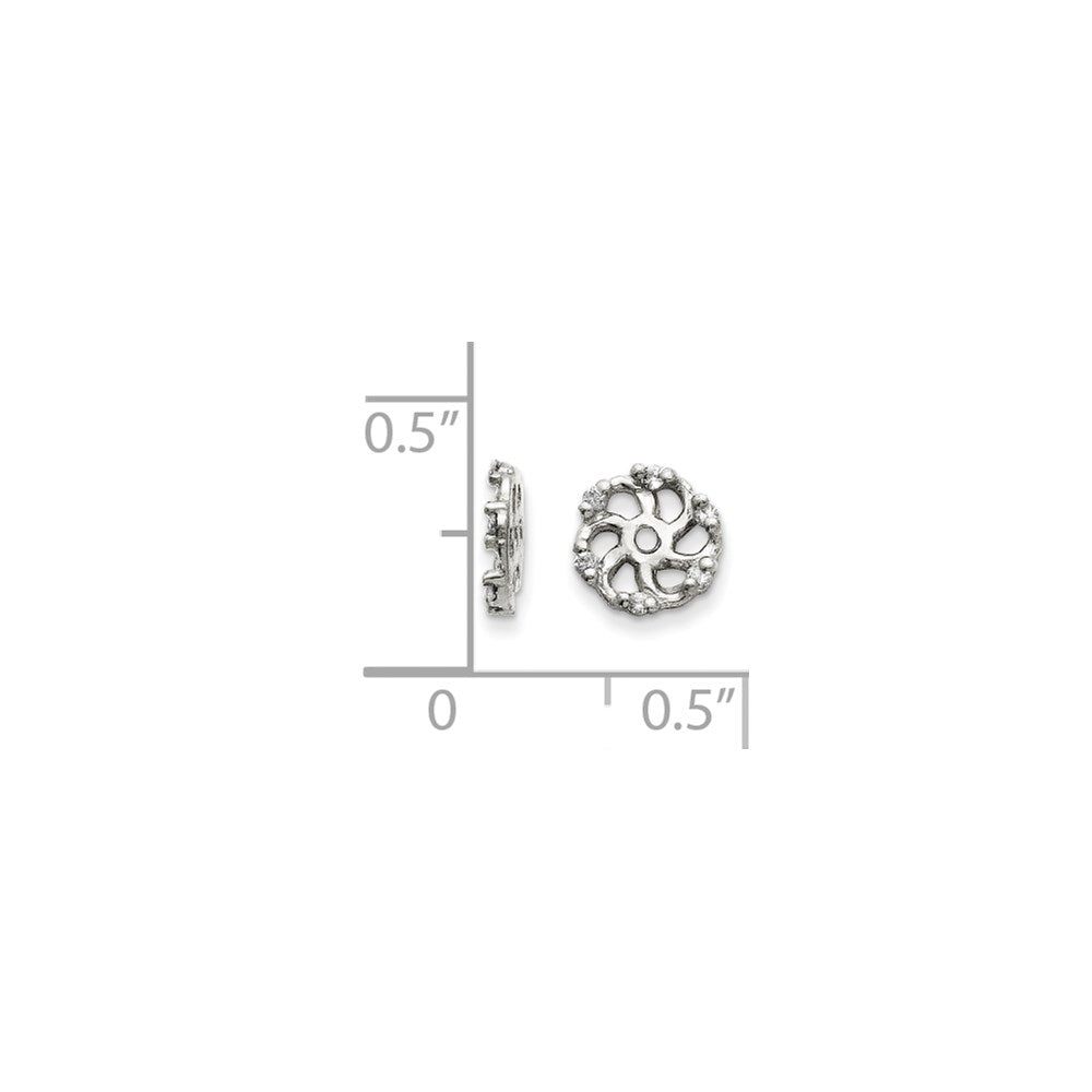 14k White Gold A Diamond Earring Jacket