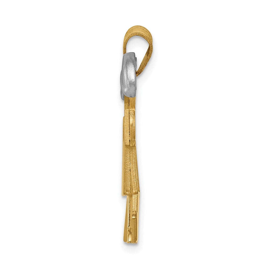 14k Two-tone 14k Two-Tone Large Double Boys Engravable Charm