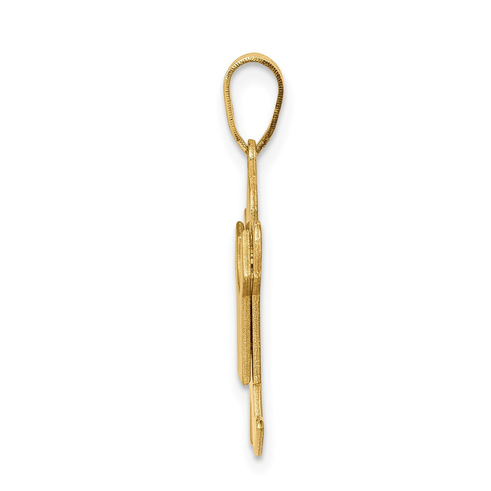 14k Yellow Gold 14k Solid Satin Engravable Boy Jumping Charm
