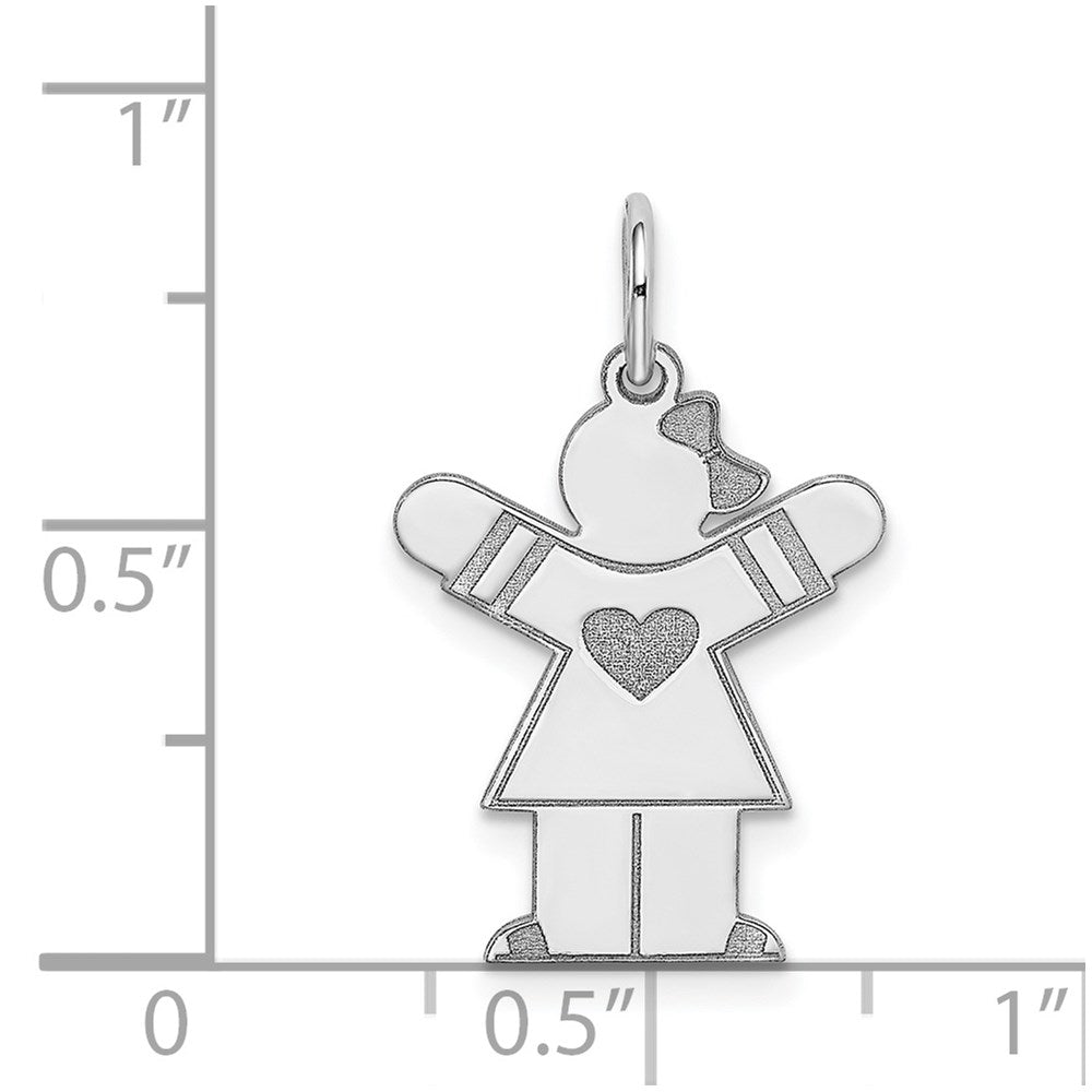 14K White Gold Kid Charm