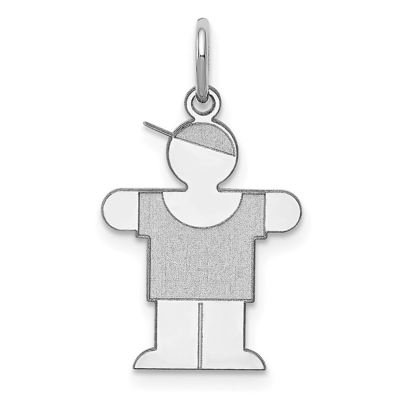 Sterling Silver Rhodium Plated Hugs Kid Charm