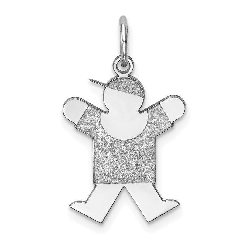 Sterling Silver Rhodium Plated Joy Kid Charm