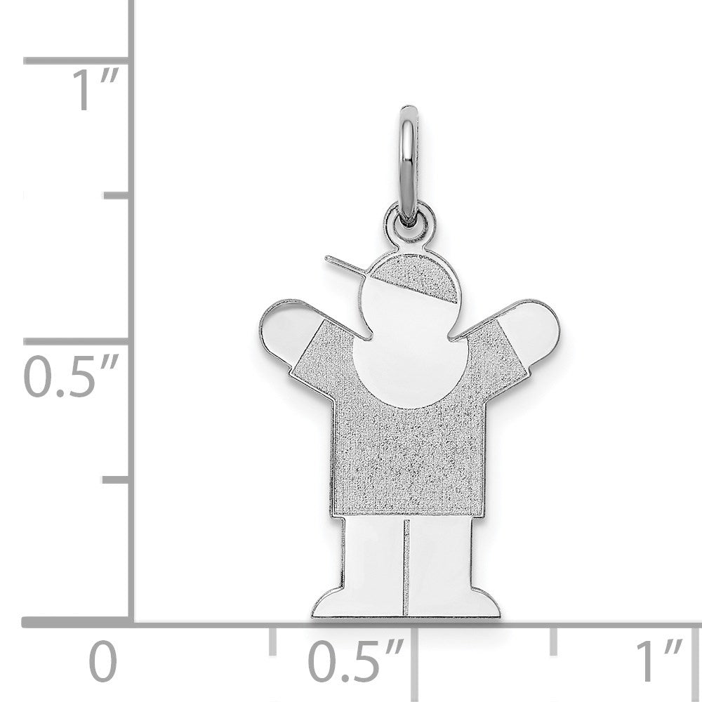 Sterling Silver Rhodium Plated Love Kid Charm