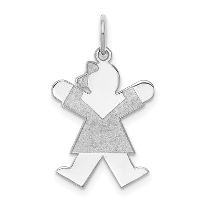 Sterling Silver Rhodium Plated Joy Kid Charm