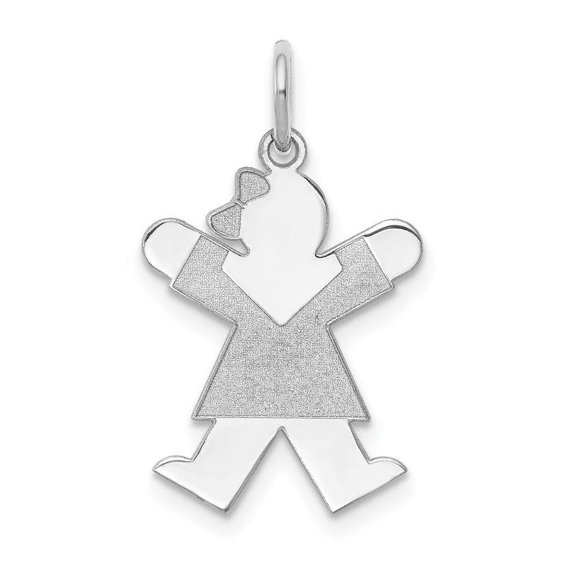 Sterling Silver Rhodium Plated Joy Kid Charm