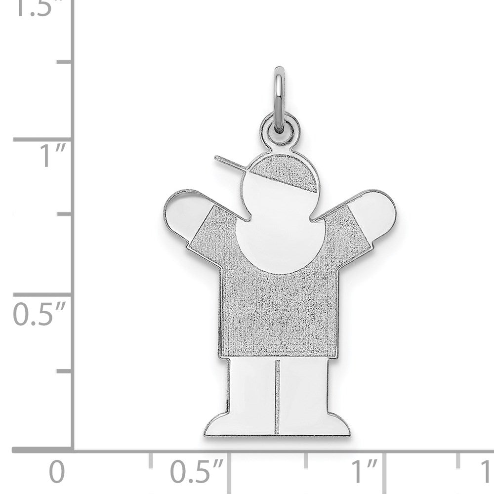 Sterling Silver Rhodium Plated Love Kid Charm