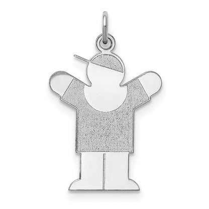 Sterling Silver Rhodium Plated Love Kid Charm