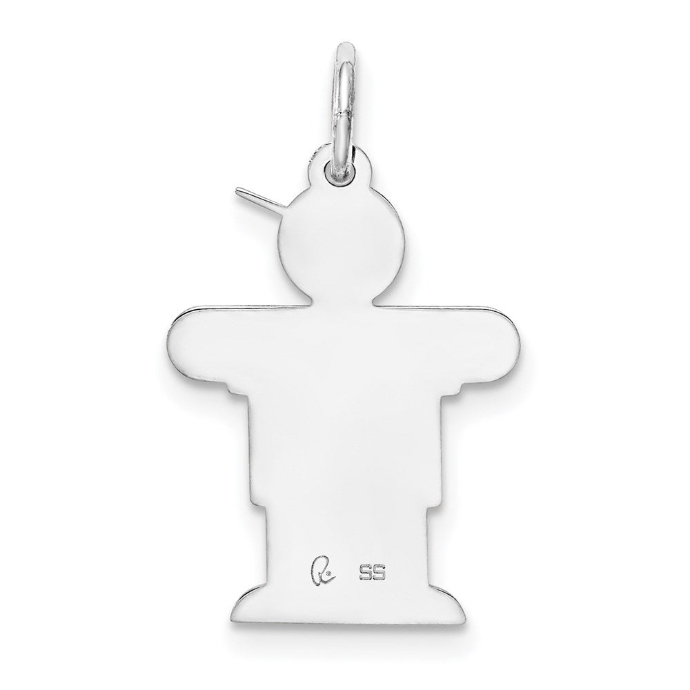 Sterling Silver Rhodium Plated Kid Charm