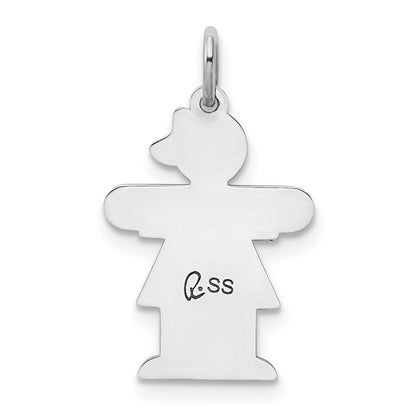 Sterling Silver Rhodium Plated Kid Charm