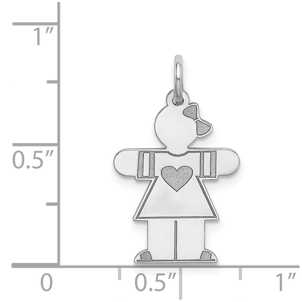 Sterling Silver Rhodium Plated Kid Charm