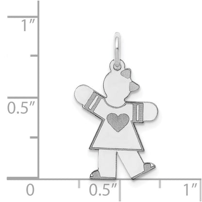 Sterling Silver Rhodium Plated Kid Charm