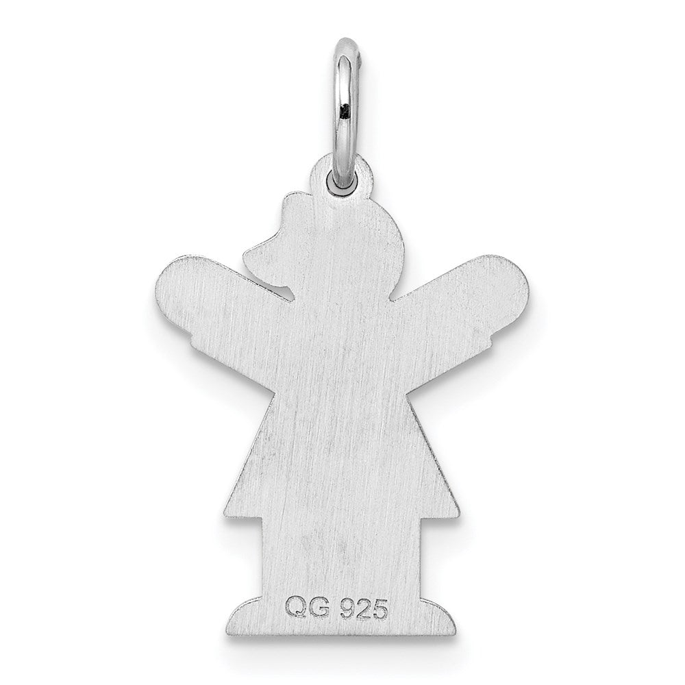 Sterling Silver Rhodium Plated Kid Charm