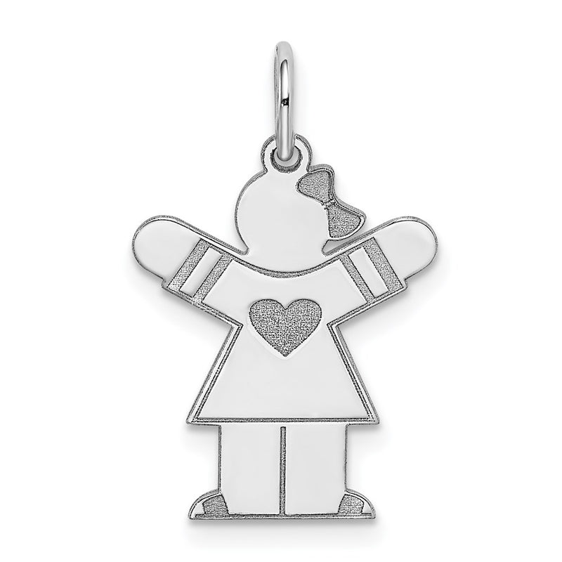 Sterling Silver Rhodium Plated Kid Charm