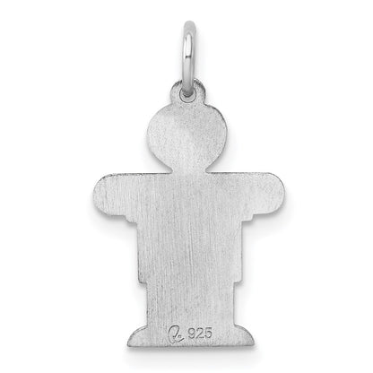 Sterling Silver Rhodium Plated Kid Charm