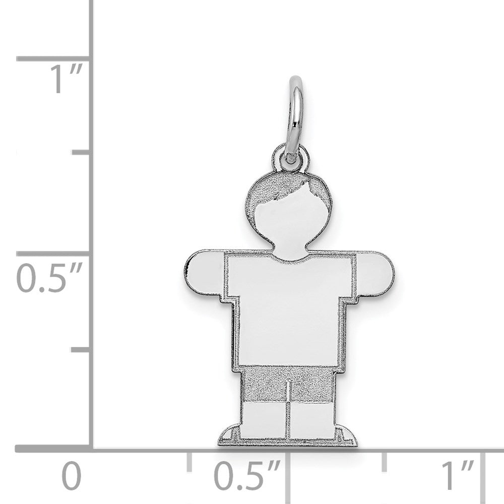 Sterling Silver Rhodium Plated Kid Charm
