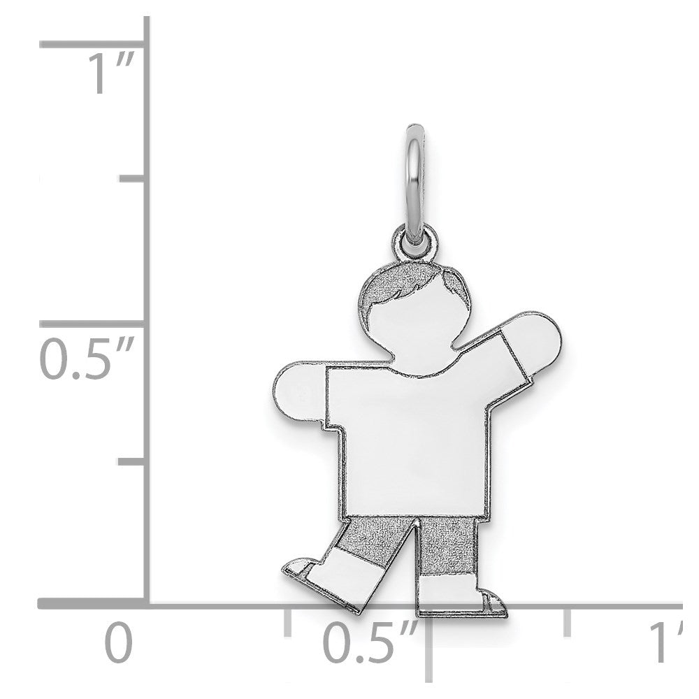 Sterling Silver Rhodium Plated Kid Charm