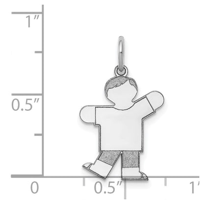 Sterling Silver Rhodium Plated Kid Charm