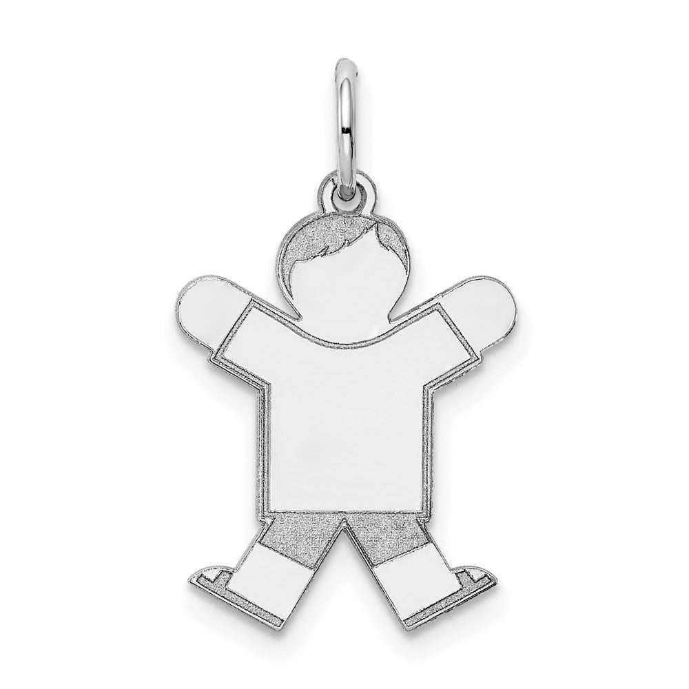 Sterling Silver Rhodium Plated Kid Charm