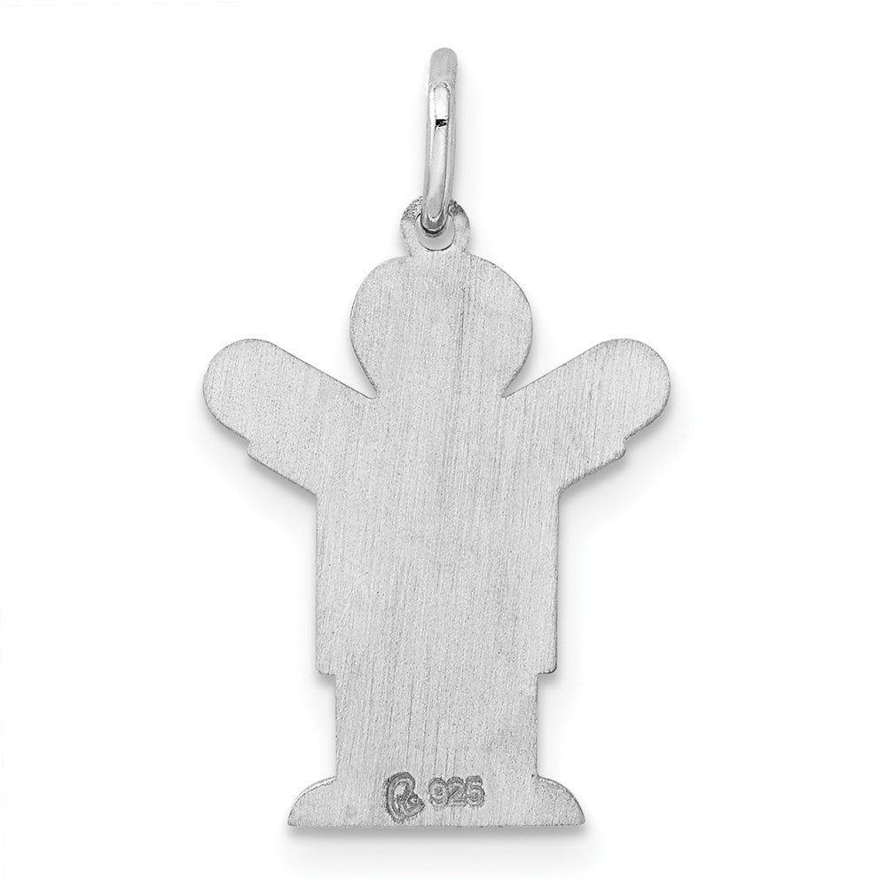 Sterling Silver Rhodium Plated Kid Charm